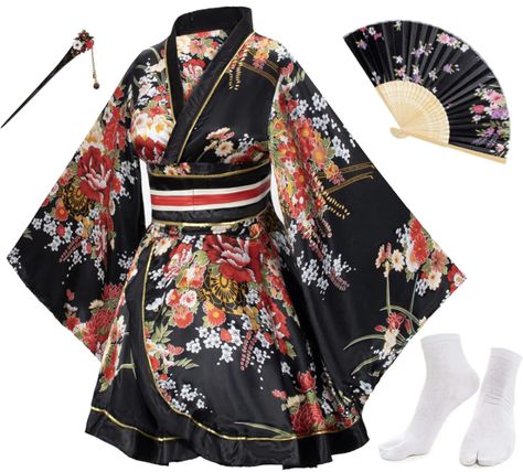 Material: High quality satin polyester(Imitation silk),soft and comfortable to wear , 100%Brand new. Package includes: Yukata kimono robe*1 , Obi belt*1, Hand held flower printing silk folding fans*1 ,Tabi socks*1 ,Hairstick *1, 5-piece set Japanese classic anime lolita traditional kimonos robe flower printing stage dancing yukata sweet floral patten blossom satin bathrobe sleepwear gown plus size cosplay costumes obi belt hand held silk folding fans hairstick tabi socks set. Suit for: Daily cas Japanese Kimono Outfit, Satin Bathrobe, Kimono Costume, Cute Kimonos, Japanese Costume, Modern Kimono, Traditional Japanese Kimono, Kimono Outfit, Yukata Kimono