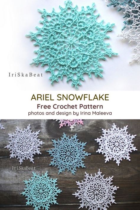 Snowflake Crochet Pattern, Crocheted Snowflakes, Snowflake Crochet, Jul Diy, Crochet Snowflake Pattern, Crochet Christmas Decorations, Crochet Snowflakes, Holiday Crochet, Crochet Christmas Ornaments