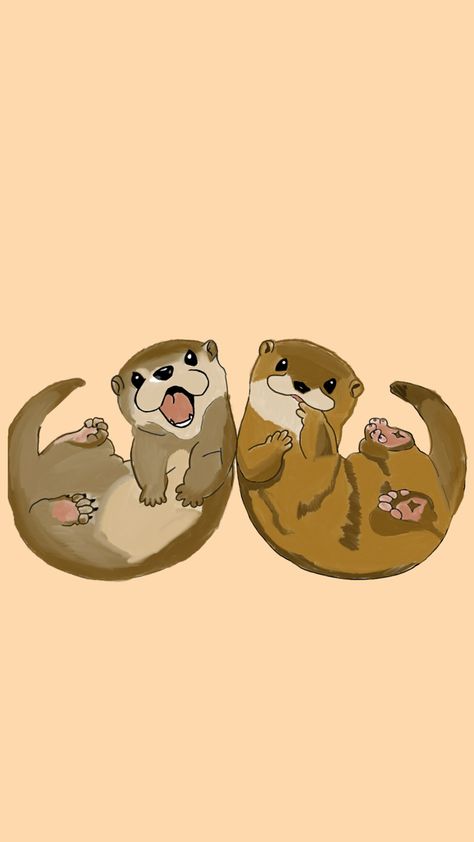 Two Otters Drawing, Cute Otter Wallpaper, Otter Wallpapers, Summer Prints Wallpaper, Otters Cute, Halloween Wallpaper Cute, Iphone Wallpaper Classy, Cat Faces, Phone Background Patterns