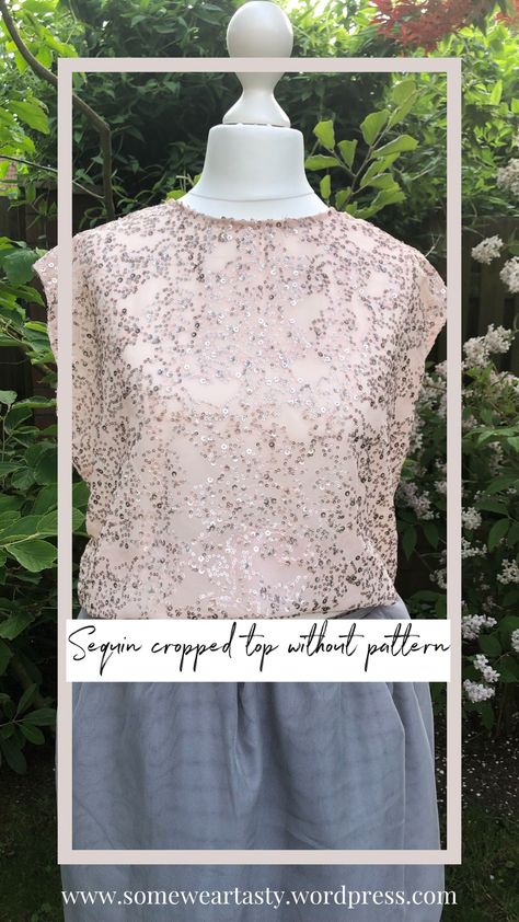 Diy Sequin Top, Glitter Mesh Top, Bling Projects, Sequence Fabric, Xmas Party Outfits, Glitter Crop Top, Sequins Diy, Sequined Fabric, Sparkly Top