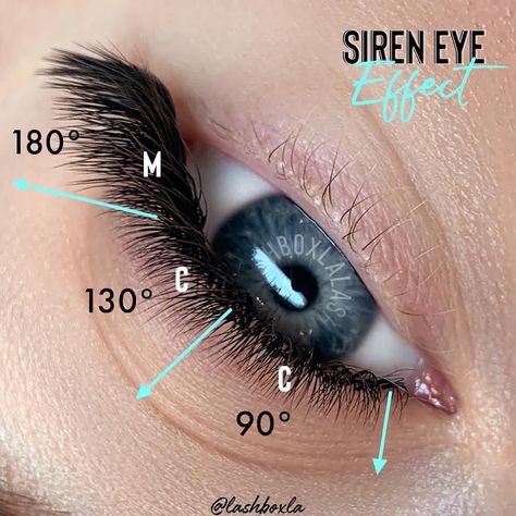 🌟Lash Placement Hack🌟Changing the degree of your placement can take any set from oouu 😌 to ahhh😍⁠ ⁠ We always recommend planning your lash map when the client’s eye is open. Then, consider how the angle you place lashes at can impact the overall look of the set. Need more lift? Direct those lashes forward at a 90° angle. Want them more elongated? Direct the lashes outward toward a 180° angle. 📐⁠ ⁠ Try this the next time you’re using more advanced curls like L and M, and tell us how it goes! L Curl Eyelash Extensions, Eyelash Extensions Tools, Curl Eyelash Extensions, Lash Placement, Lash Map, Lash Mapping, Professional Skin Care Products, Brow Lamination, Derma Roller