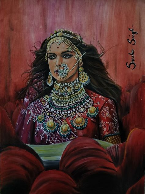 Made up of oil colours. Rani Padmavati, Deepika Padukone, The Movie, Stylish Outfits, Princess Zelda, Zelda, Zelda Characters, Disney Princess, Disney Characters