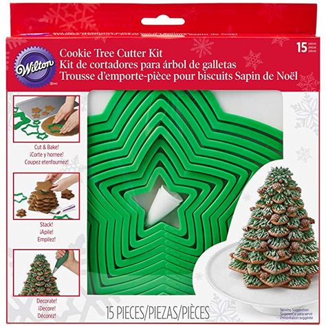 Wilton Gingerbread Cookie Tree Cutter Set Gingerbread Cookie Tree, Gingerbread Tree Cookies, Cookie Tree, Star Shaped Cookies, Christmas Tree Beads, Christmas Tree Kit, Tree Cookies, Christmas Tree Cookies, Star Cookies