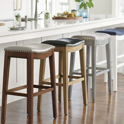 Penelope Lowback Swivel Bar & Counter Stool | Grandin Road Farmhouse Barstools Counter Stools, Counter Height Bar Stools Farmhouse, Embroidered Chair, Reaper Statue, Painted Peonies, Birdhouse Garden, Saddle Bar Stools, Skeleton Figure, Garden Rug