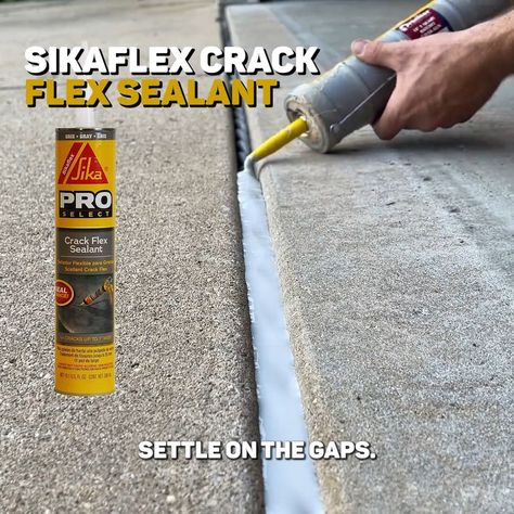 How To Fill A Gap Between Your Garage Floor And Driveway | concrete, garage, driveway | This is one of those projects we can push out for years but with a little prep work and the right products you can quickly seal things up to avoid issues... | By Everyday Home Repairs Concrete Resurfacing Driveways, Driveway Sealing Before And After, How To Fix Cement Cracks, How To Fix Concrete Cracks, How To Fix Cracks In Concrete Driveway, How To Fill Cracks In Asphalt Driveway, Concrete Floor Repair, Repair Concrete Driveway, Repair Cracked Concrete