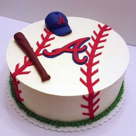 Atlanta Braves Cake, Brave Birthday Cakes, Brave Cakes, Baseball Birthday Cakes, Baseball Cake, Sport Cakes, Roanoke Va, Baseball Birthday, Specialty Cakes