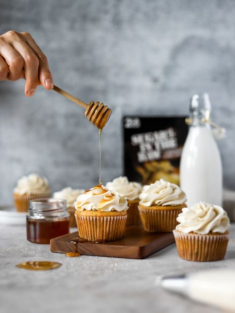 Classic Cupcake Recipe, Honey Buttercream Frosting, Flavored Cornbread, Sweet Corn Muffins, Honey Buttercream, Corn Cupcakes, Honey Cupcakes, Cozy Gathering, Smooth Cake