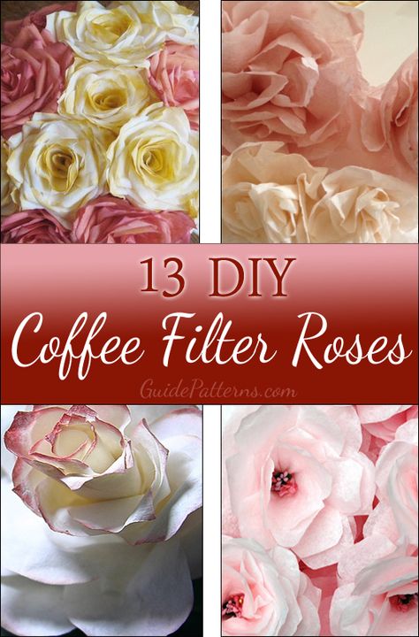 DIY Coffee Filter Roses Coffee Filter Flowers Diy, Coffee Filter Roses, Coffee Filter Flowers, Coffee Filter Crafts, Coffee Filters, Diy Coffee, Tissue Paper Flowers, Flower Diy Crafts, Paper Flower Tutorial