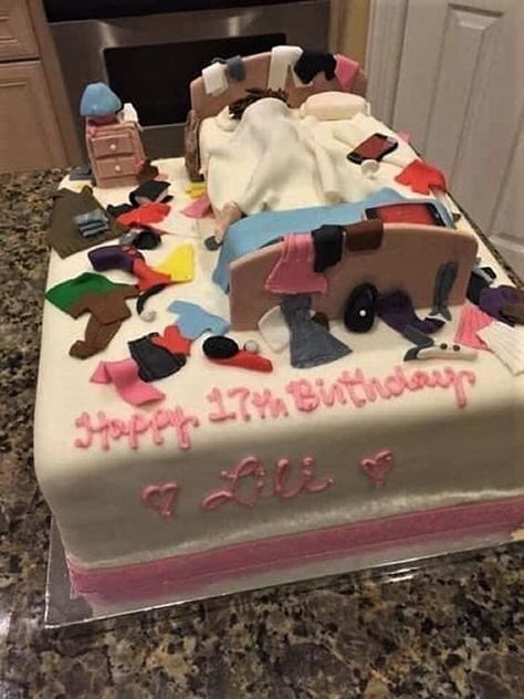 Teenage Birthday Cake, Cakes For Teenagers, 17 Doğum Günü, 17. Geburtstag, Girly Birthday Cakes, Teenage Birthday, 17 Birthday Cake