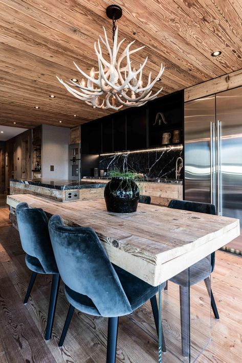 Interior designer Alessia Mainardi on bringing Italian inspiration to a Swiss ski lodge | Bricks & Mortar | The Times Modern Ski Chalet Interiors, Ski Condo Decor Interior Design, Ski Condo Decor, Modern Mountain Interior, Ski Chalet Interior, Mountain Interior Design, Chalet Kitchen, Chalet Interior Design, Mountain Home Interiors