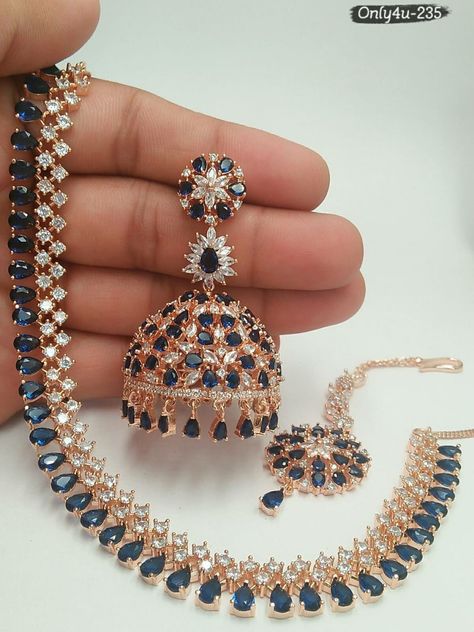 Blue Indian Jewelry Sets, Blue Desi Jewelry, Blue Indian Jewelry, Punjabi Accessories, River Village, Jewellery Traditional, Beautiful Bangles, Indian Wedding Jewelry Sets, Simple Jewellery