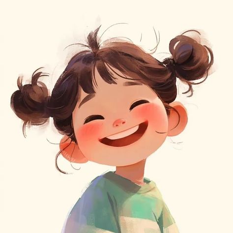 Laughter Drawing, Child Character Design, Person Animation, Kidlit Art, Drawing Children, Smile Illustration, Child Drawing, Child Illustration, Smile Drawing