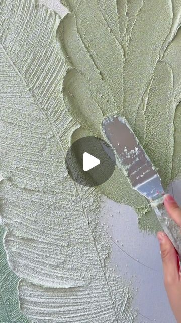 June on Instagram: "Green leaf texture painting. Custom size from customer" 3d Leaf Painting, Leaf Texture Art, Textured Leaf Painting, Diy Leaf Art, Textured Painting Ideas, Green Leaf Painting, Leaf Painting Acrylic, Leaf Canvas Painting, Canvas Texture Background