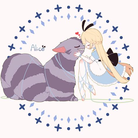 Source: "Alice in Wonderland" Characters: "Alice" "Cheshire Cat" Artist: "Kuki" Alice X Cheshire Cat, Cheshire Cat Fanart, Wonderland Character Design, Cheshire Cat Anime, Cheshire Cat And Alice, Cute Cheshire Cat, Alice And Cheshire Cat, Alice In Wonderland Cat, Alice Cheshire Cat