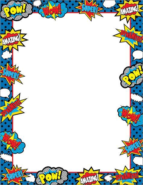 Comics Template, Superhero Classroom Decorations, Superhero School, Comic Template, Superhero Classroom Theme, Marvel Birthday Party, Loteria Cards, Superhero Classroom, Border Templates