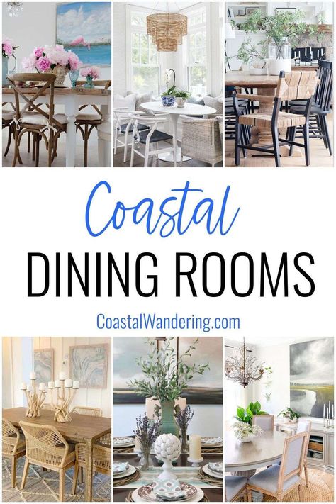 Coastal Dinning Room, Coastal Dining Rooms, Room Ideas Coastal, Coastal Dining Room Table, Coastal Dining Room Ideas, Coastal Dining Room Decor, Modern Coastal Dining Room, Coastal Farmhouse Dining Room, Dining Room Table Centerpiece Ideas