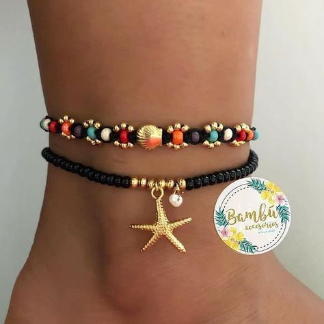 Bamboo Accessories, Anklets Diy, Ankle Bracelets Diy, Beaded Ankle Bracelets, Beaded Ankle, Ankle Jewelry, Belly Jewelry, Beaded Necklace Diy, Homemade Jewelry