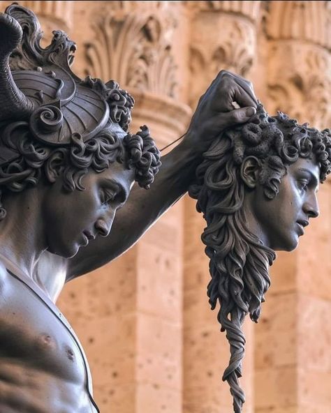 Art and Literature (Arte y Literatura) | Perseus with the Head of Medusa, c | Facebook Perseus And Medusa, Head Of Medusa, Greek Mythology Statue, Medusa Art, Roman Statue, Greek Statues, Rennaissance Art, Art Deco Sculpture, Art And Literature