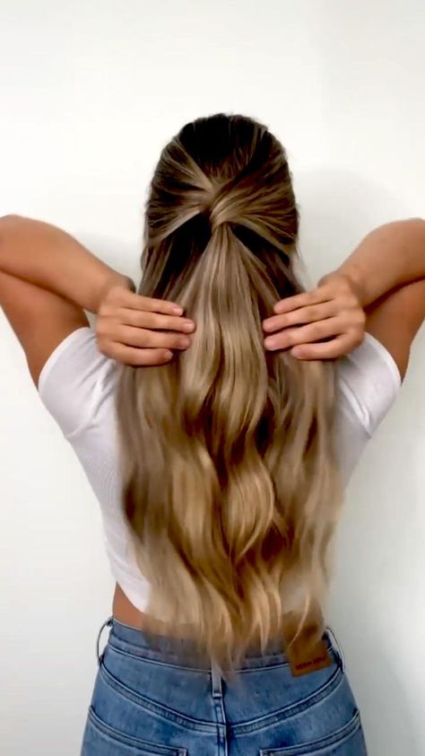 Pin on blonde balayage Down Cute Hairstyles, Highlights On Dark Hair, Easy Wedding Guest Hairstyles, Guest Hair, Easy Hair Updos, Wedding Guest Hairstyles, Long Hair Wedding Styles, Hair Tips Video, Hairdo For Long Hair