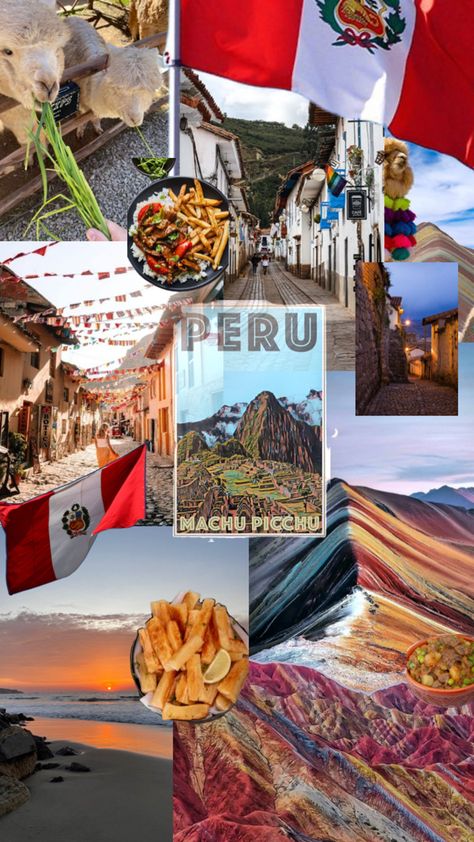 #Peru #aesthetic #collage #country #BeefStew #PeruvianFood #Lima #culture #viralpost Peru Aesthetic, Peru Culture, Peruvian Art, Travel Collage, Senior Trip, Peru Travel, Lima Peru, Machu Picchu, Aesthetic Collage