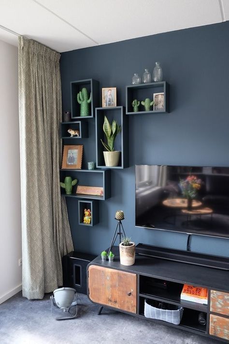 homes decor ideas home decorative ideas homes decorating ideas Blue Living Room, Living Room Decor Modern, Living Room Colors, Living Room Decor Apartment, Decor Living Room, Home Room Design, Blue Walls, Living Room Inspiration, Decor Living