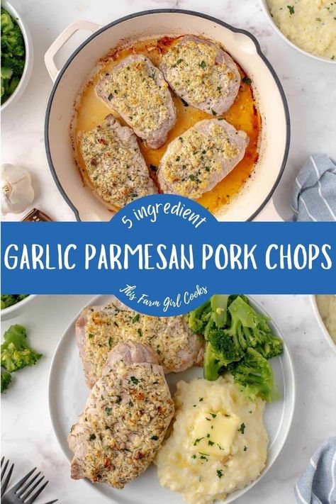 Pork Chops Tender, Garlic Parmesan Pork Chops, Farm Meals, Field Meals, Recipes Using Pork, Turkey Chops, Parmesan Crusted Pork Chops, Parmesan Pork Chops, Juicy Pork Chops