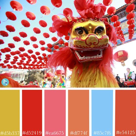 Chinese New Year Palette, Lunar New Year Color Palette, Chinese New Year Color Palette, China Color Palette, New Year Color Palette, Festive Color Palette, Asian Color Palette, Festival Color Palette, Chinese Color Palette