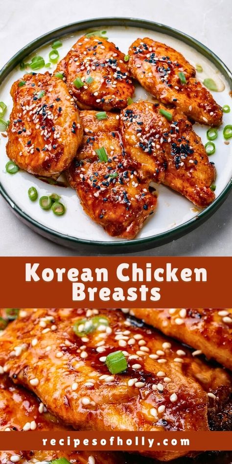 Korean Chicken Breasts Korean Chicken, Dine In, Chicken Breasts, Dining Experiences, Dining Experience, Chicken Breast, Dinner Recipes, Chicken