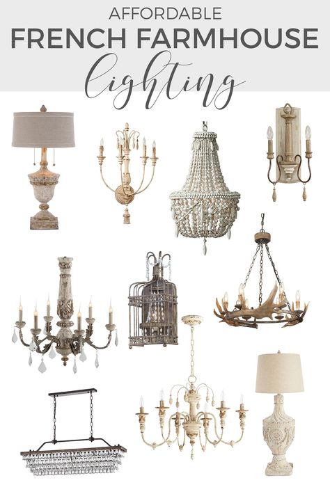 French farmhouse lighting | Lighting can make a huge difference to the character of a room. If you’re looking for affordable French farmhouse lighting, check out this complete guide. ----- #farmhouselighting #chandeliers #lamps #wallsconces #pendantlighting #frenchfarmhouse #lightfixtures #affordablelighting French Farmhouse Lighting, French Farmhouse Bedroom, Modern French Home, Country Home Kitchen, French Country Lighting, Home Interior Design Modern, French Inspired Decor, French Country Rug, Farmhouse Exteriors