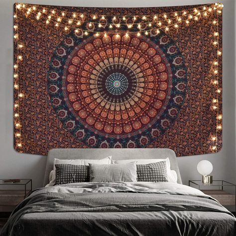 5 Unique Wall Art Ideas for Your Dorm Room Bohemian Tapestry Bedroom, Mandala Tapestry Bohemian, Hippie Tapestry, Bedroom Wall Hangings, Boho Tapestry, Tapestry Bedroom, Bohemian Tapestry, Dorm Walls, Mandala Tapestry