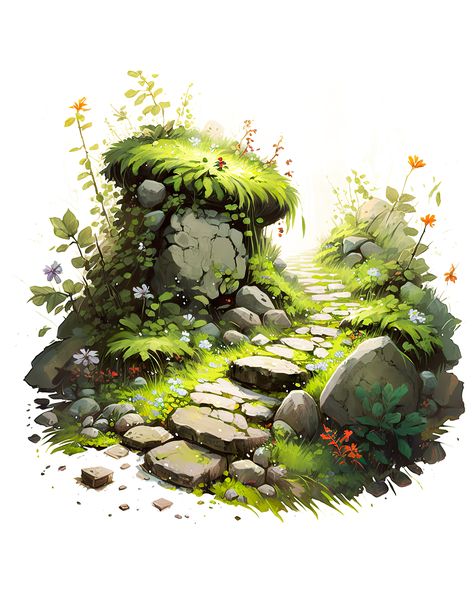 Landscape Drawing Tutorial, Illustration Kunst, Nature Art Prints, Image Nature, Background Drawing, Gouache Art, Nature Drawing, Game Concept Art, Digital Painting Tutorials