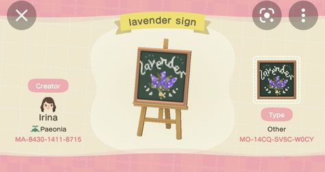 Acnh 3x3, Acnh Lavender, Animal Crossing Forestcore, Acnh Purple, Christmas Animal Crossing, Acnh Signs, Acnh Farm, Cottage Grandma, Flag Code