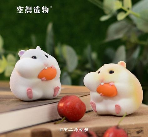 Hamster Toy Ideas, Hamster Clay, Clay Hamster, Decor For Car, Tanah Liat, Cute Piggies, Clay Animals, Cute Clay, Clay Art Projects