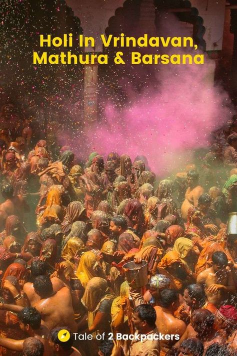 Vrindavan Holi Aesthetic, Barsana Holi, Mathura Holi, Holi Vrindavan, Amber Heard Style, Cultural Tourism, Mahadev Hd Wallpaper, Holi Festival Of Colours, Holi Photo