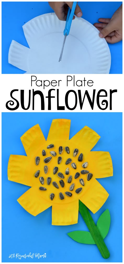 Kids work on scissor skills while making this paper plate sunflower craft. fall|preschool|kindergarten|summer|kid craft|fine motor skills Paper Plate Sunflower Craft, Paper Plate Sunflower, Sunflower Craft, Hope Crafts, Sunflower Crafts, Kids Work, Summer Preschool, Spring Preschool, Fall Preschool