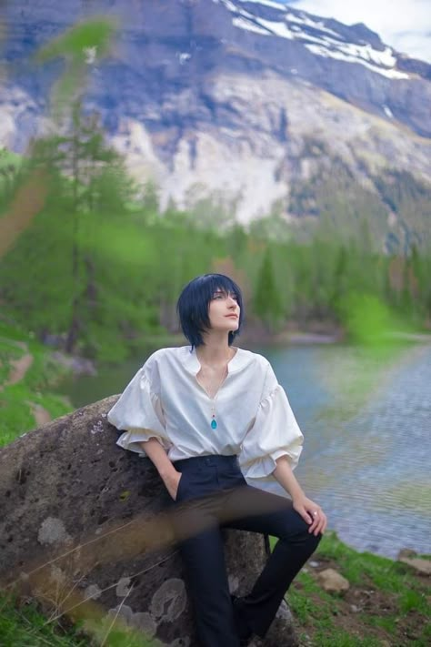 Howls Moving Castle Cosplay, قلعة هاول المتحركة, Howls Moving Castle Art, Howl Pendragon, 하울의 움직이는 성, Howl And Sophie, Cosplay Boy, Drawing Body Poses, Ghibli Artwork