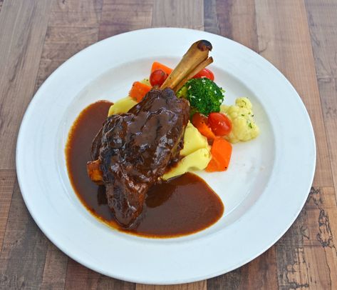 Braised lamb shank with mash potato & seasonal vegetable Braised Lamb Shank, Mash Potato, Braised Lamb Shanks, Lamb Loin, Lamb Shank, Plating Ideas, Braised Lamb, Lamb Shanks, Mashed Potato