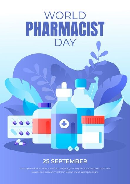 Pharmacy Day Poster, Happy World Pharmacist Day, Pharmacy Day, Pharmacist Day, World Pharmacist Day, Pharmacy Art, Health Symbol, Birthday Reminder, Vector Gradient