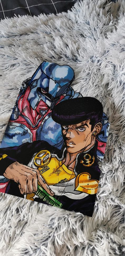 Jjba Painting, Jojo Painting, Shining Diamond Jojo, Jjba Josuke, Bookish Crafts, Josuke Higashikata, Monster Energy Drink, Painting Glass