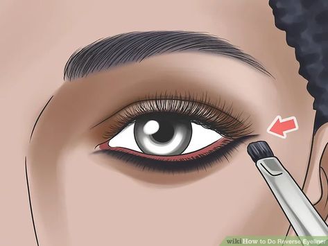 How to Do Reverse Eyeliner: 10 Steps (with Pictures) - wikiHow Life How To Line Your Eyes, How To Apply Eyeliner For Beginners Step By Step Simple, Inner Corner Eyeliner Tutorials, Eyeliner Over 40 For Women, Reverse Eyeliner, Grunge Eyeliner, How To Use Eyeliner, Double Winged Eyeliner, How To Do Eyeliner