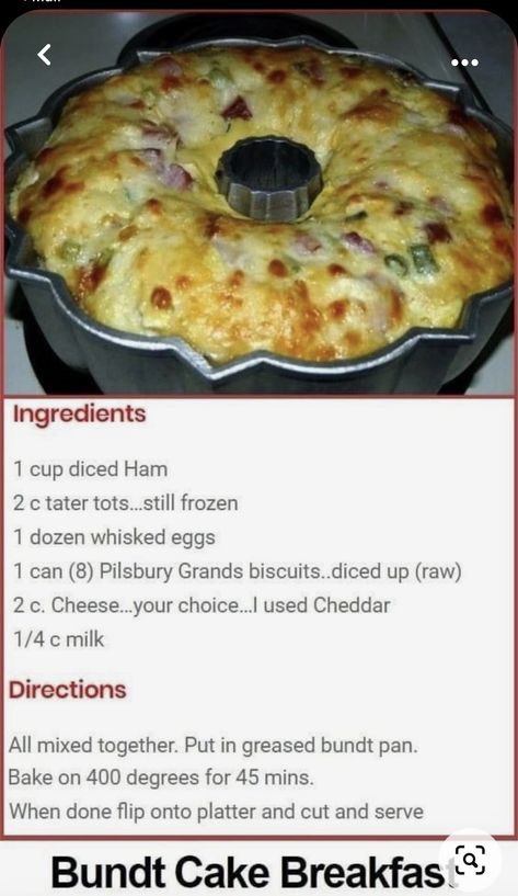 Casserole Breakfast Recipes, Breakfast Bundt Cake, Casserole Breakfast, Best Breakfast Casserole, Breakfast Quiche Recipes, Breakfast Casserole Easy, Recipes Casserole, Easy Brunch, Bundt Pan