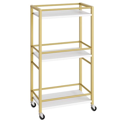 PRICES MAY VARY. Open Storage Space: This bar cart measures 16.9"L x 9.4" x 32.3"H, providing 3 open wooden panel shelves for your storage needs. It can hold your favorite red wine, snacks, and beverages, allowing you to enjoy delicious treats with your family MAHANCRIS bar cart not only provides ample storage space but also adds a touch of class and personality to any home decor style. It fits well as mini bar cart for home and dinner party, It is easy to drag anywhere for your daily use and se Cart For Bathroom, Kitchen Carts On Wheels, Wine Snacks, Microwave Cart, Narrow Storage, Bar Serving Cart, Cart On Wheels, Glass Bar Cart, Drink Cart