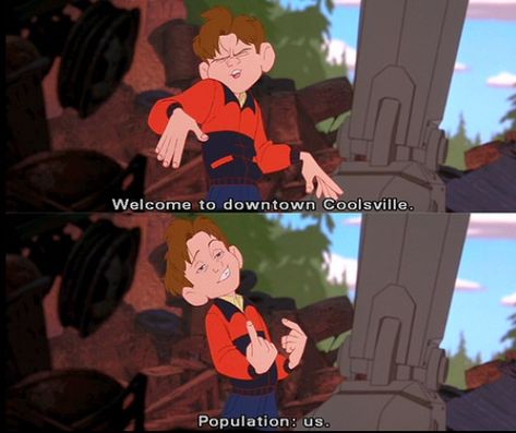 "Welcome to downtown Coolsville. Population... us." - Hogarth Hughes (The Iron Giant) Hogarth Hughes, Iron Giant, The Iron Giant, Top Memes, Visual Branding, R Memes, Disney And Dreamworks, Anime Movies, Animated Movies