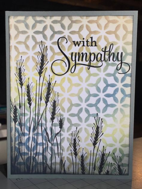 Sympathy Card Sayings, Stampin Up Sympathy Cards, Sympathy Cards Handmade, Seed Heads, Embossed Cards, Grass Seed, Beautiful Handmade Cards, Sympathy Card, Card Making Techniques