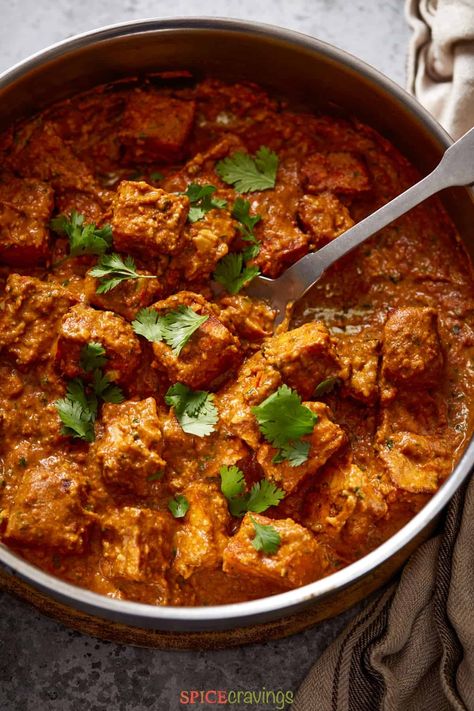 Tofu Tikka Masala - Spice Cravings Crispy Tofu Curry, Tofu Curry Recipes Indian, Tofu Indian Recipes, Tofu Curry Recipes, Tofu Masala, Tofu Tikka Masala, Tikki Masala, Tofu Tikka, Vegan Tikka Masala