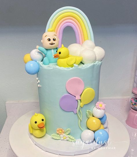 Trabajamos este lindo bizcocho doble barril de almendra mojadito, cubierto en buttercream.#sugardustpr Cocomelon Puerto rico Baby JJ pastels cake Cocomelon party #cocomeloncake Cocomelon birthday kids cake ideas Cocomelon theme baby small business #eventplanner cloud Cake Pastel Colors, Kids Cake Ideas, Cake Cocomelon, Birthday Cake Pastel, Cocomelon Birthday Cake, Jj Cocomelon, Cocomelon Theme, Boys 1st Birthday Cake, Cocomelon Birthday