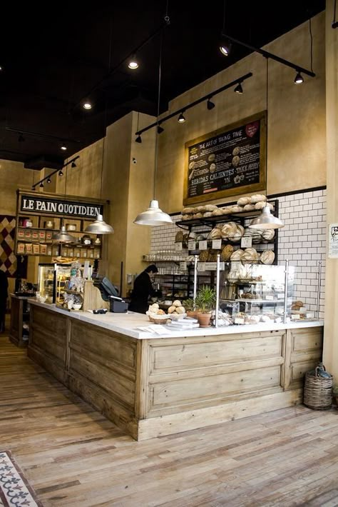 Coffee Shop Counter Tops, Rustic Deli Interior Design, Deli Counter Design, Coffee Shop Flooring, Cafe Wood Interior, Rustic Bakery Interior, Deli Interior Design, Cafeteria Counter Design, Coffee Shop Rustic