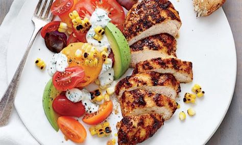 Grilled Chicken with Tomato Avocado Salad from MyFitnessPal Modified Paleo Diet, Myfitnesspal Recipes, Granola Recipe Healthy, Avocado Tomato Salad, Avocado Salad Recipes, Fitness Pal, Healthy Tacos, Granola Healthy, My Fitness Pal