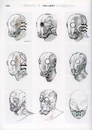 Karl Rubrecht Kroenen - Hellboy Kronen Hellboy, Fantasy Mask Design, Kroenen Hellboy, Hellboy Kroenen, Mask Reference, Types Of Masks, Masks Design, Helmet Concept, Mask Drawing