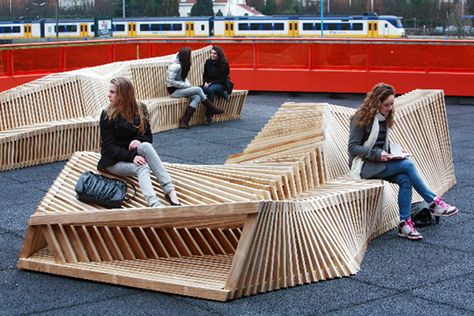 15 Urban Furniture Designs You Wish Were on Your Street - https://freshome.com/inspiration/15-urban-furniture-designs-you-wish-were-on-your-street/ Urban Furniture Design, Public Seating, Parametric Design, Bench Designs, Urban Furniture, Street Design, Street Furniture, Urban Spaces, Wooden Bench